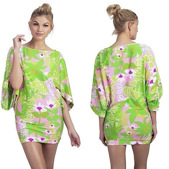 Trina Turk Other - Trina Turk La Palma Vibrant Floral Swim Cover Up Dress Large NWT